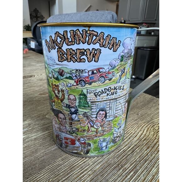 Mountain Brew ~ Metal/Tin ~ Drinking Mug w/Handle ~ Chuck Wagon Soda - Picture 3 of 6